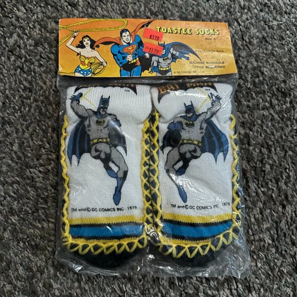 Toastee Socks Other - Share Toastee Socks - RARE NEW VINTAGE DC Comics 1979 BATMAN Child Size 6 - DAWN